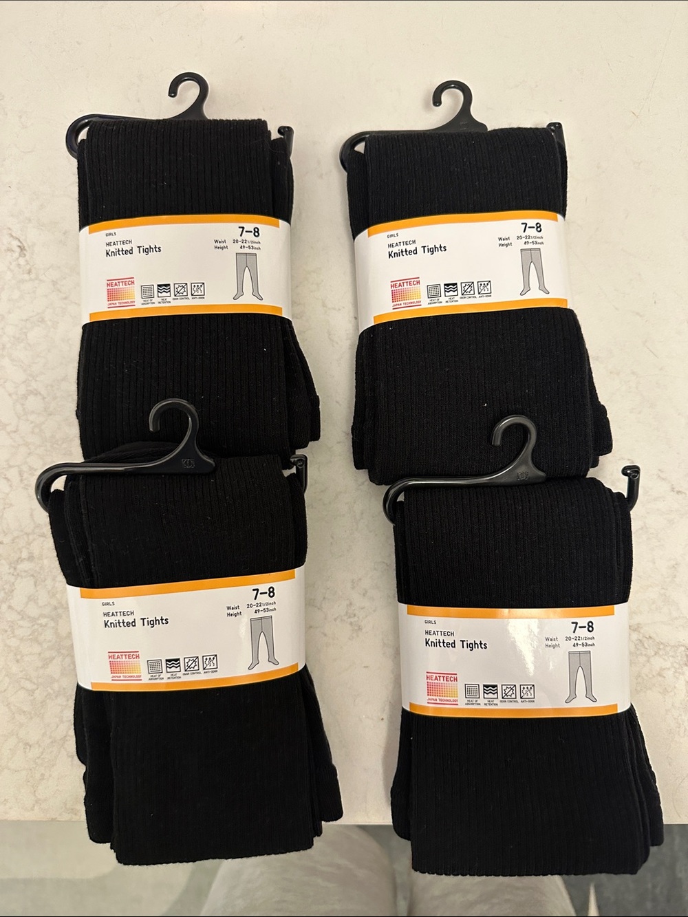 Uniqlo Black Girls Knitted Tights - Pack of 4